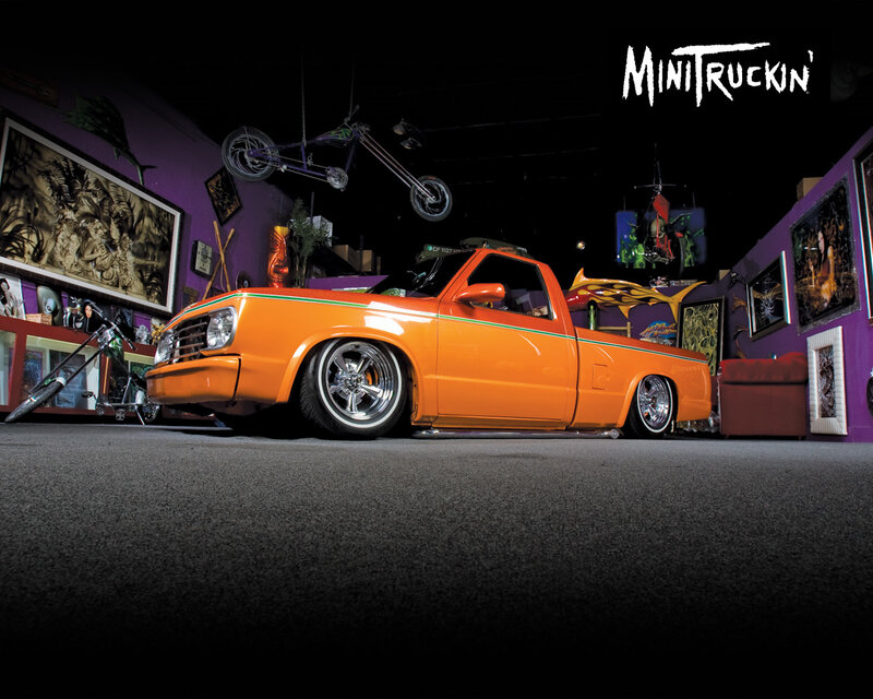Orange Custom Pickup Truck — Dramatic, Night