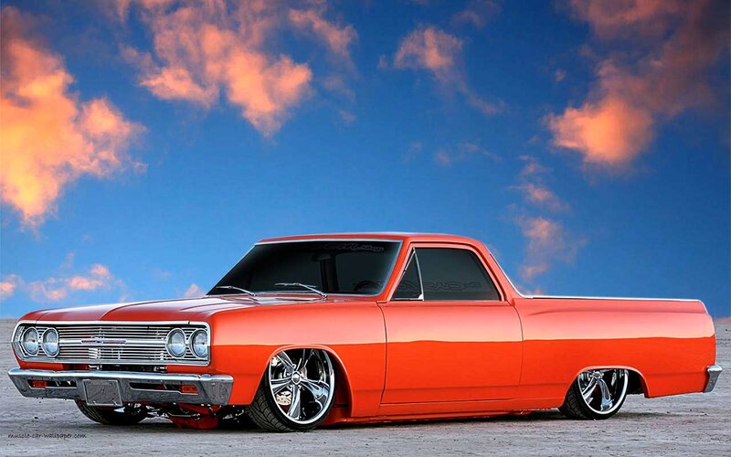 Orange Custom Pickup Truck — Dramatic, Sunset, Photograph, Clouds