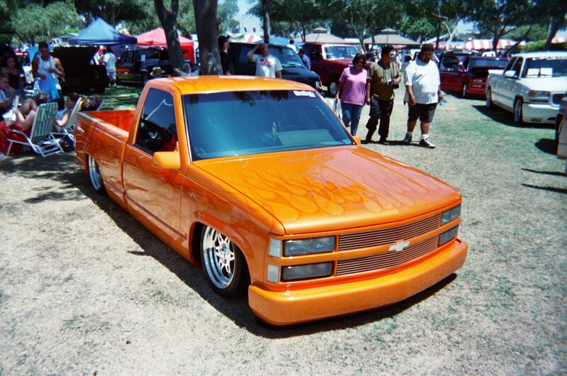 Orange Custom Pickup Truck — Outdoor