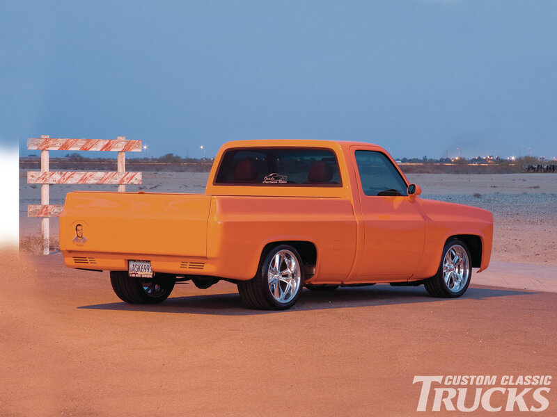 Orange Custom Pickup Truck — Serene, Sunset