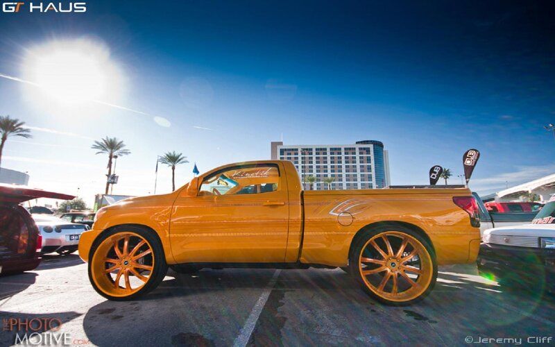 Orange Custom Pickup Truck — Yellow