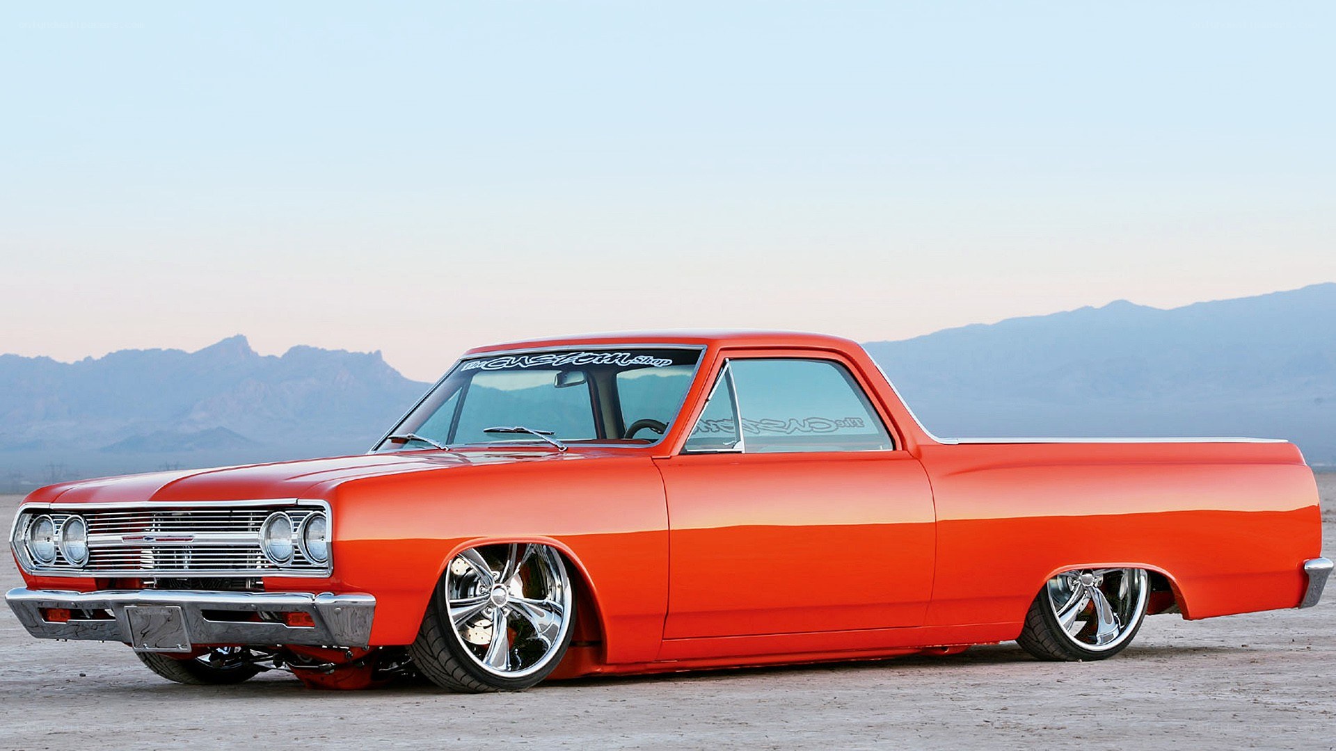 orange custom pickup truck