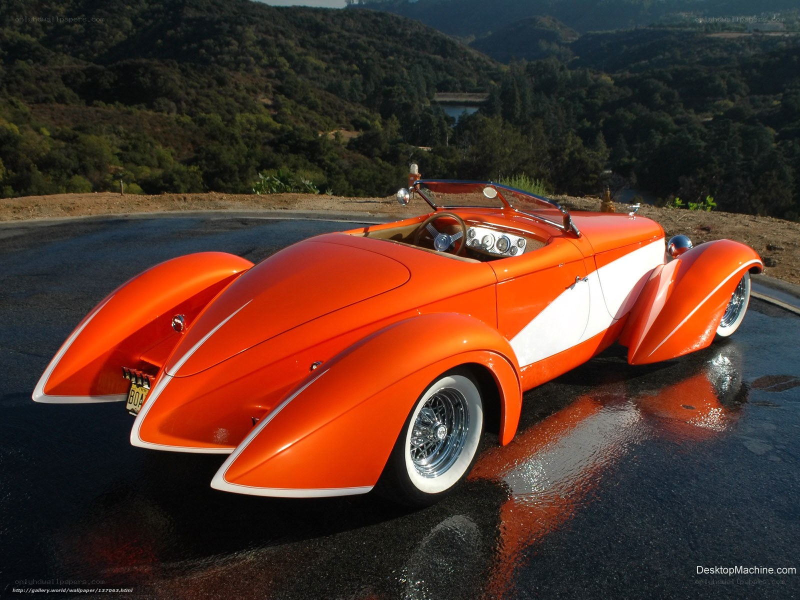 Orange custom roadster car