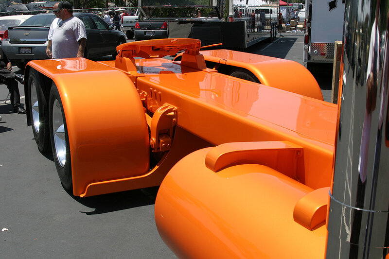 Orange custom truck trailer