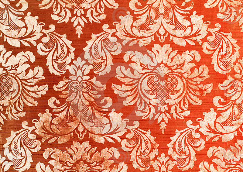 orange damask pattern