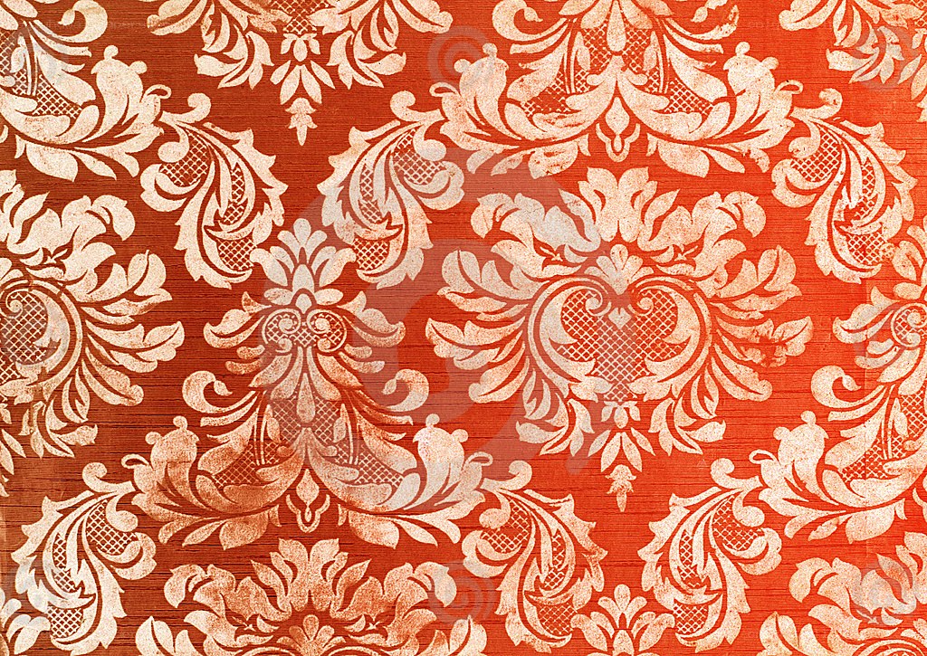 orange damask pattern