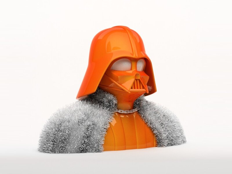 orange darth vader figure