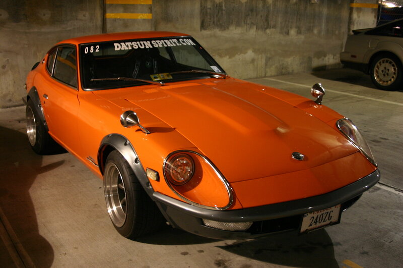 Orange Datsun sports car