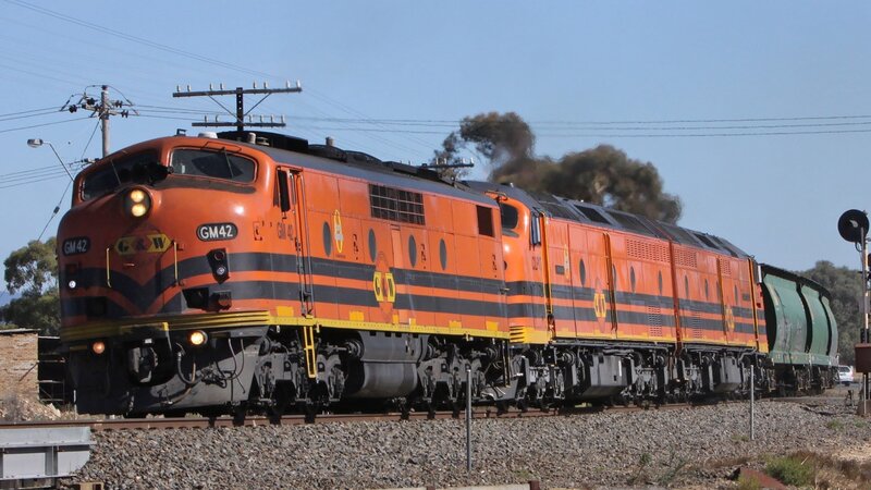 Orange Diesel Locomotive