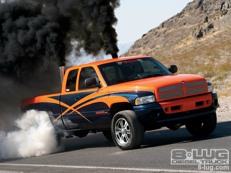Orange Diesel Truck — Dramatic
