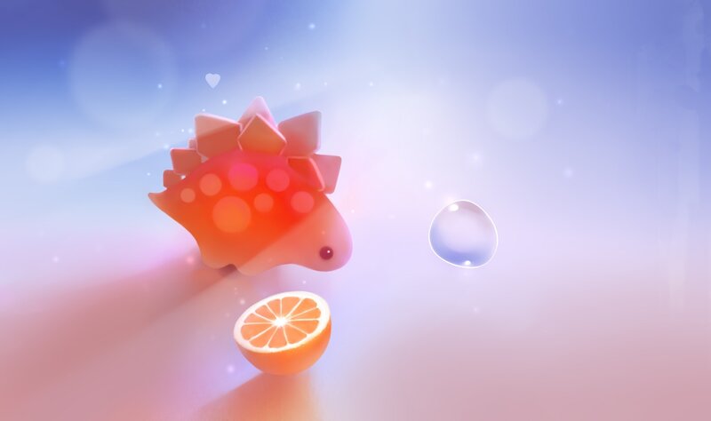 Orange Dinosaur Figurine