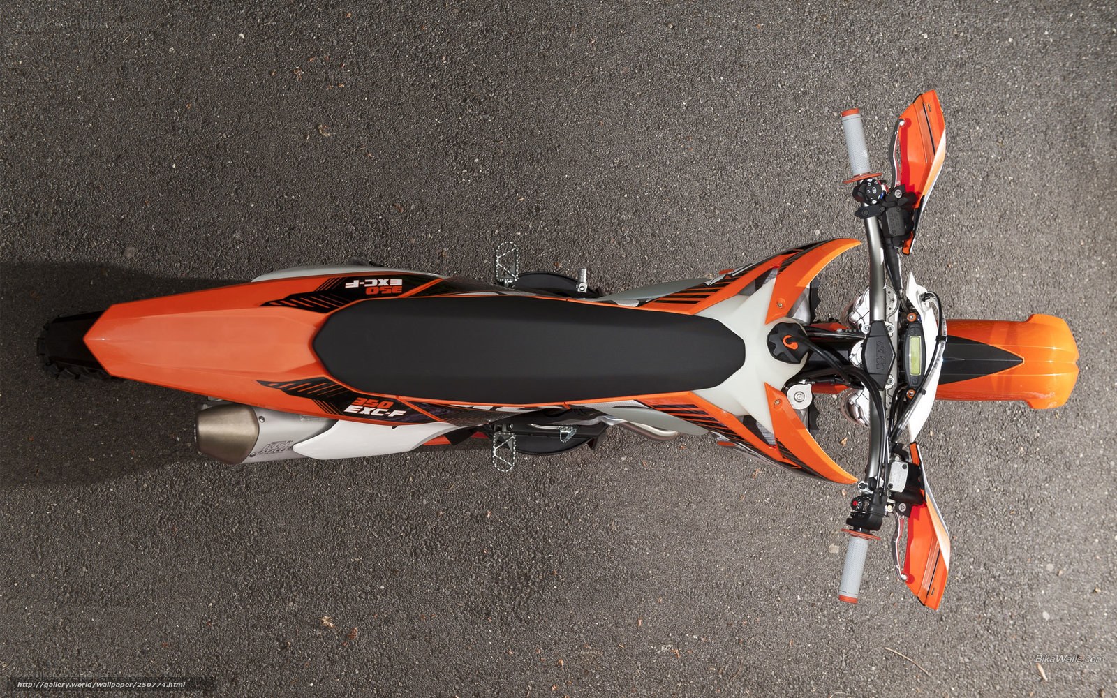 orange dirt bike from above