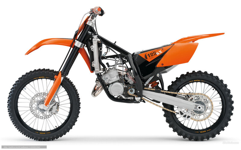 Orange Dirt Bike — Neutral, Photograph, Motorcycle, Engine, Chain