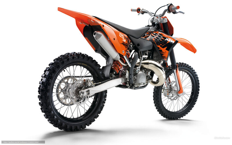 Orange Dirt Bike — Neutral, Photograph, Motorcycle, Exhaust