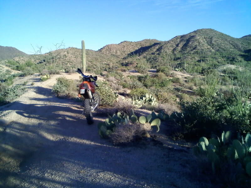 Orange Dirt Bike on Trail