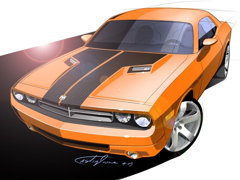 Orange Dodge Challenger concept
