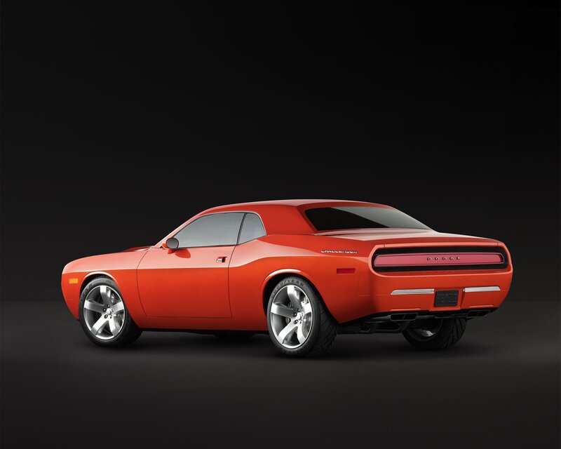 Orange Dodge Challenger coupe