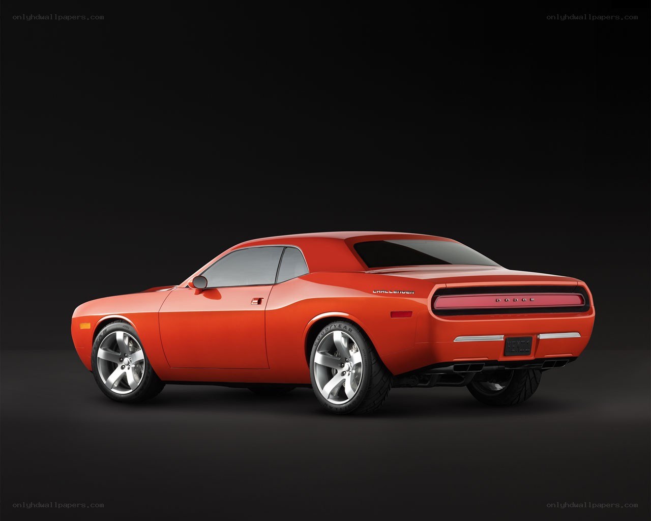 Orange Dodge Challenger coupe