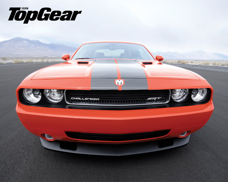 Orange Dodge Challenger — Dramatic, Photograph, Car, Road
