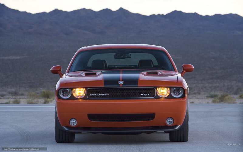 Orange Dodge Challenger — Dramatic, Sunset
