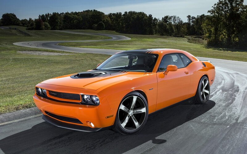 Orange Dodge Challenger — Dynamic, Afternoon, Photograph