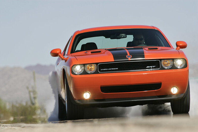 Orange Dodge Challenger — Dynamic, Afternoon