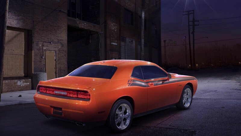Orange Dodge Challenger RT