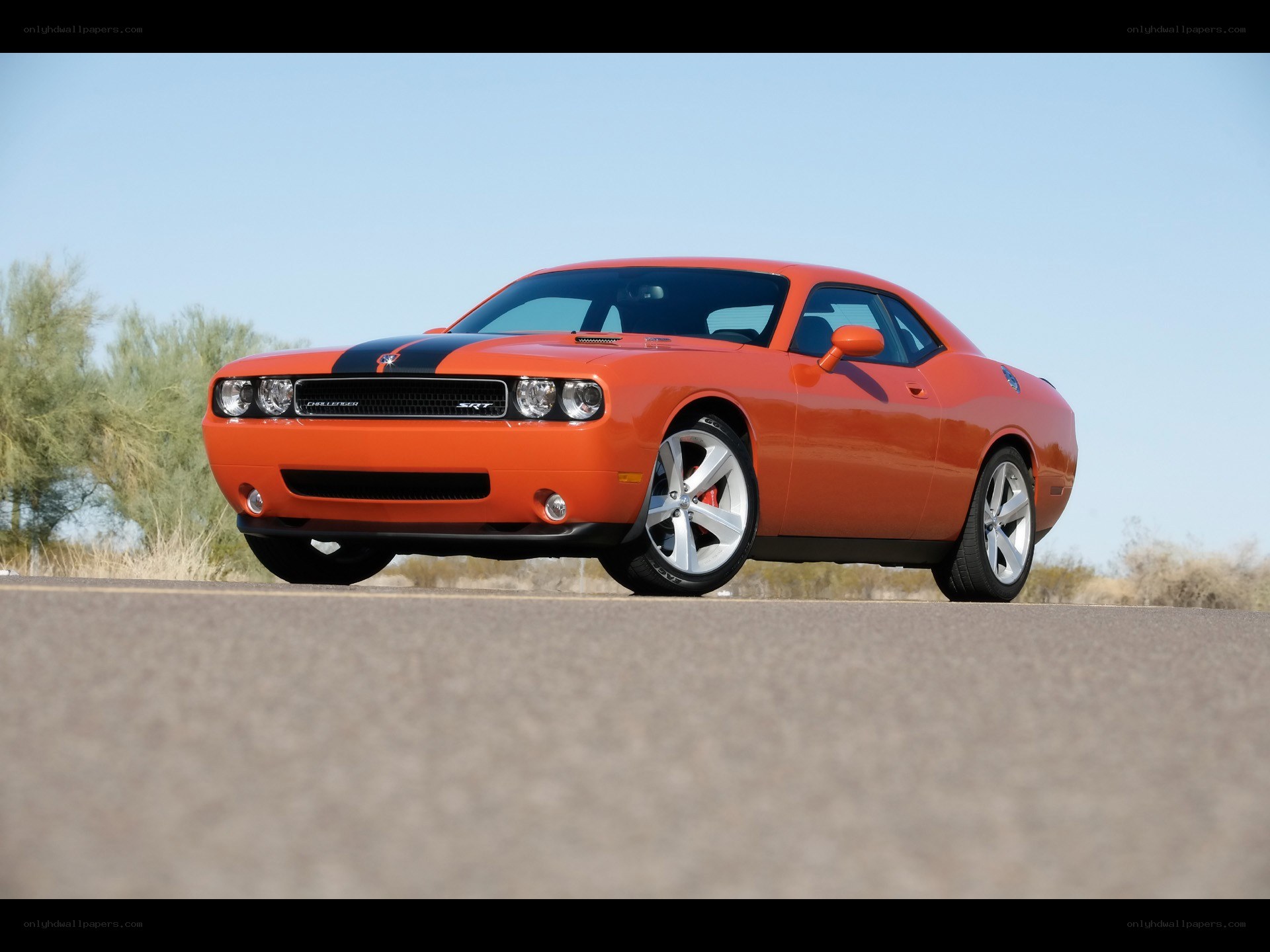 Orange Dodge Challenger SRT