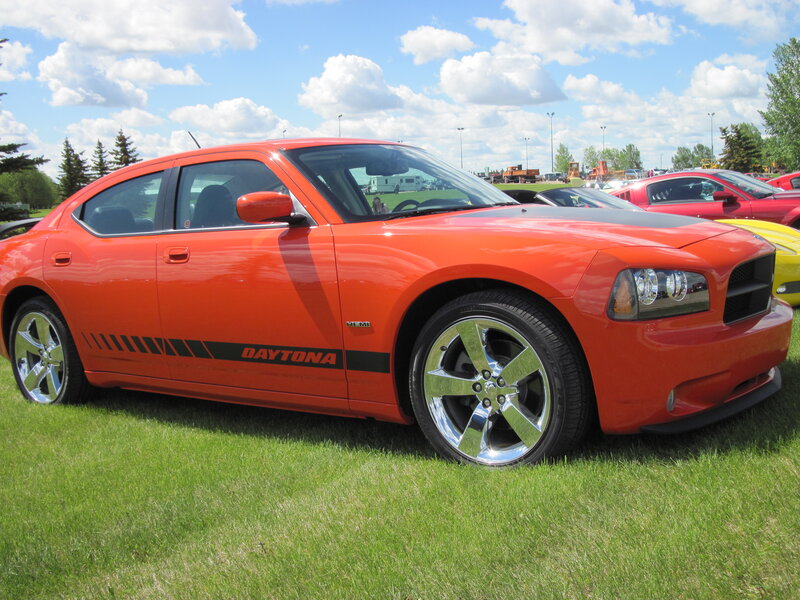 Orange Dodge Charger — Outdoor, Afternoon