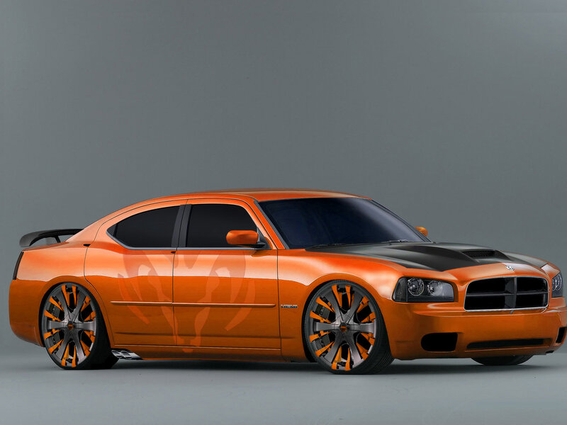 orange dodge charger sedan