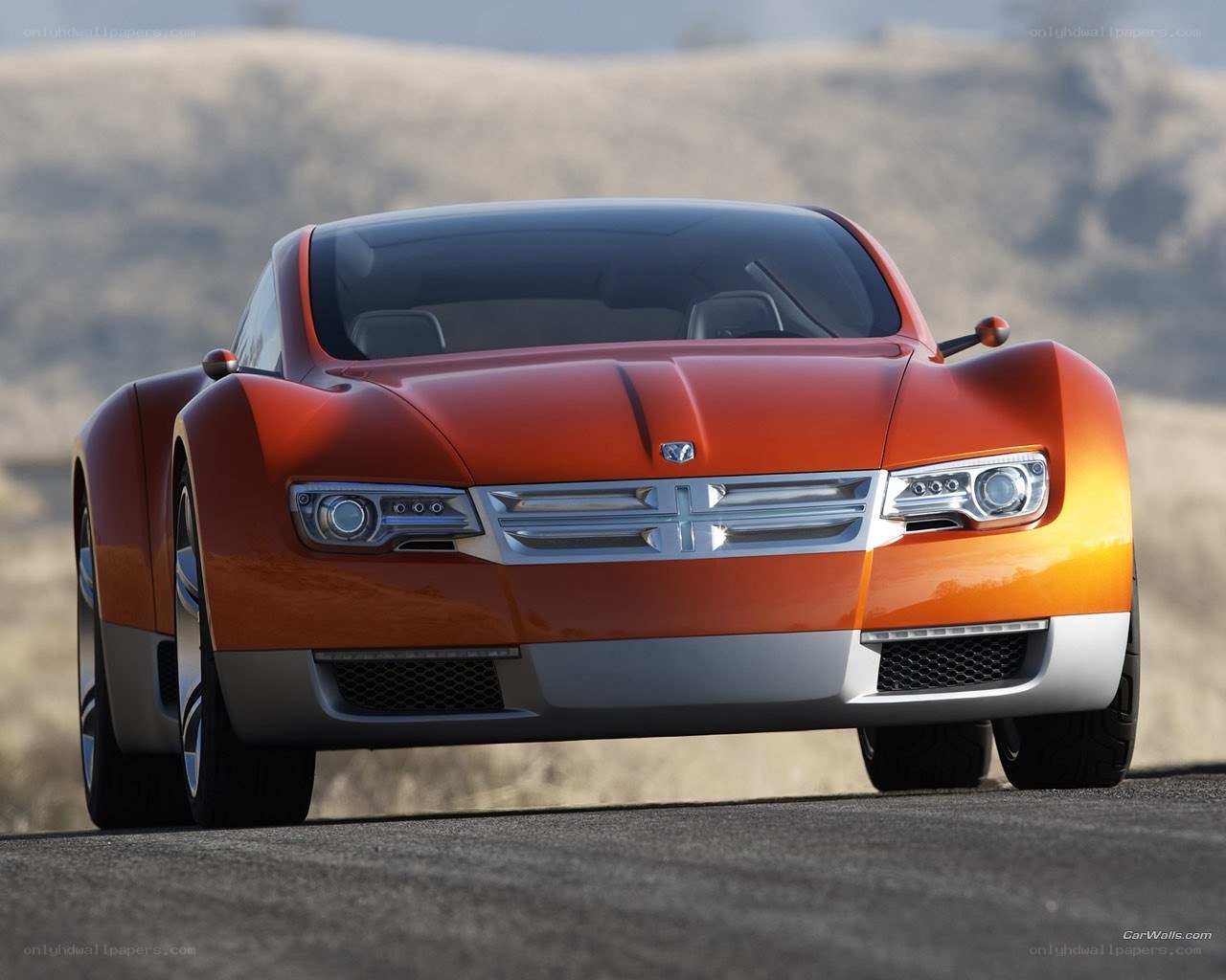 Orange Dodge Concept Car