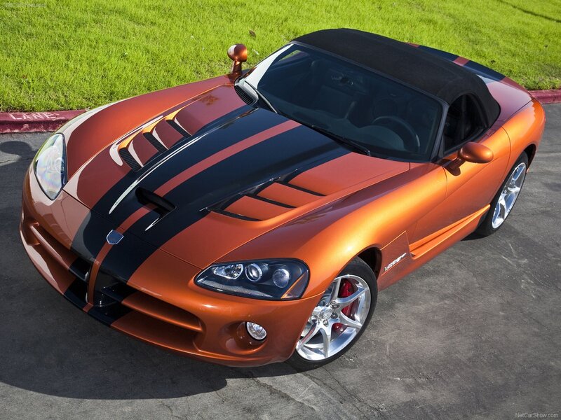 Orange Dodge Viper convertible