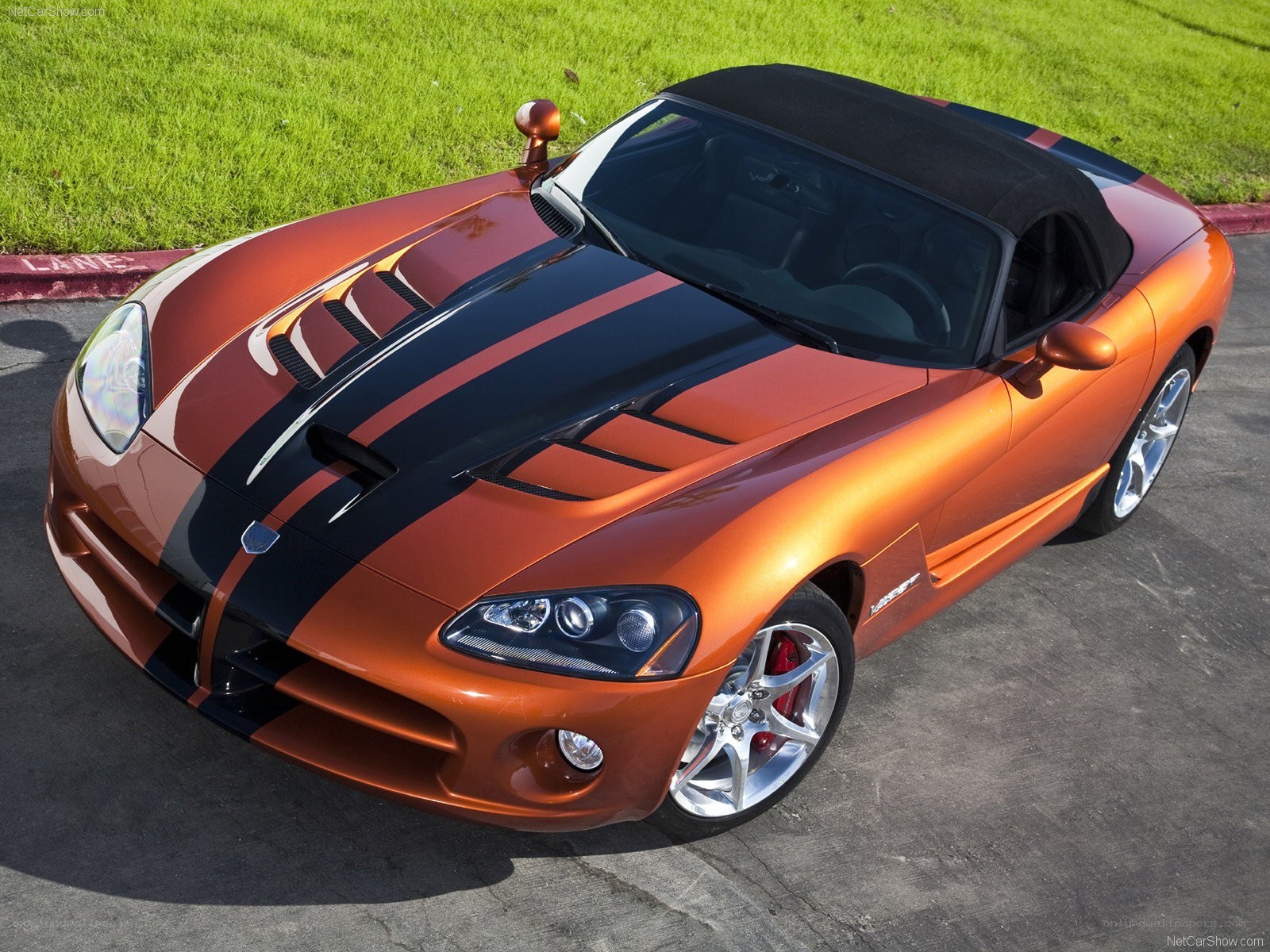 Orange Dodge Viper convertible