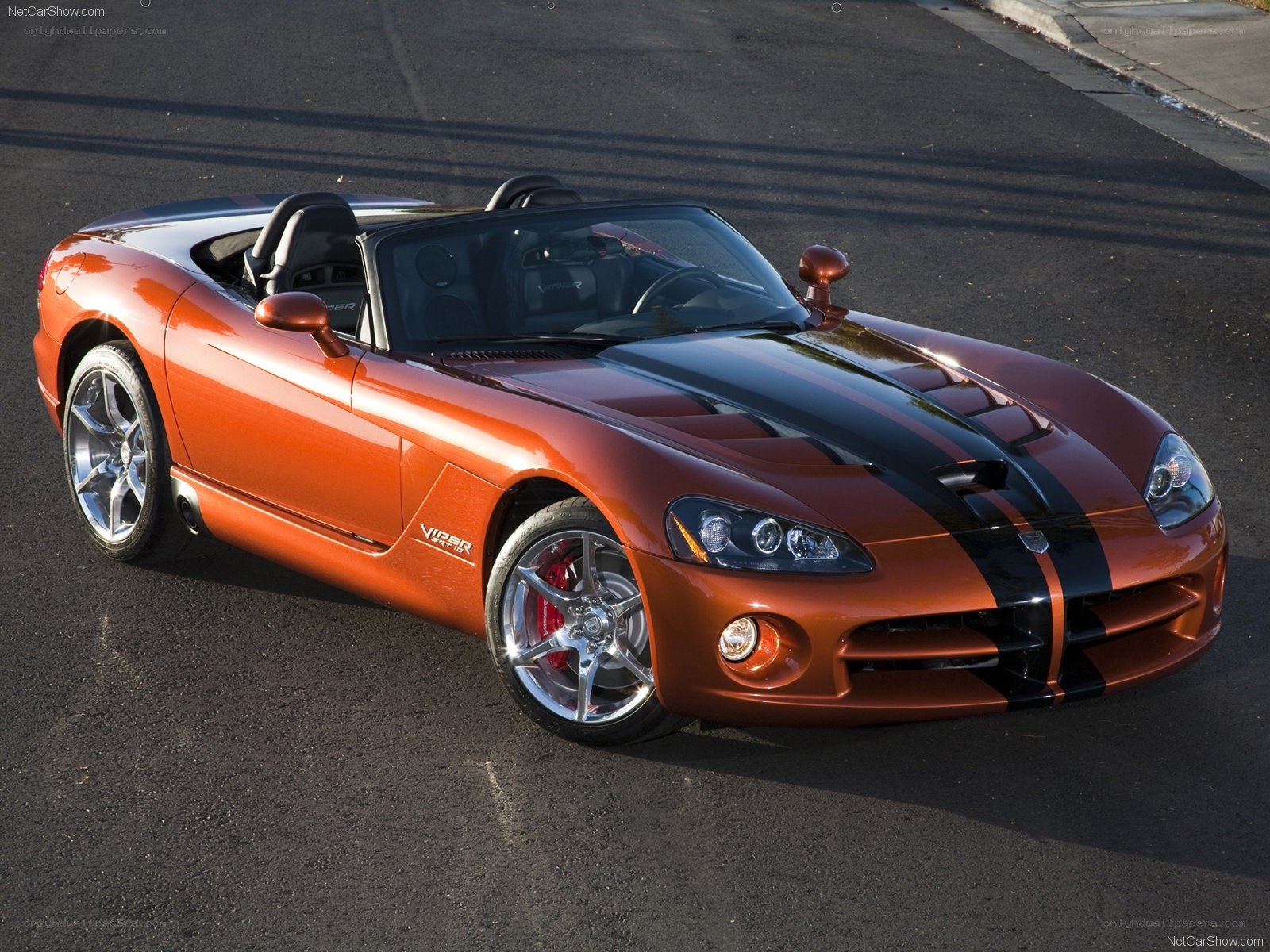 Orange Dodge Viper Convertible