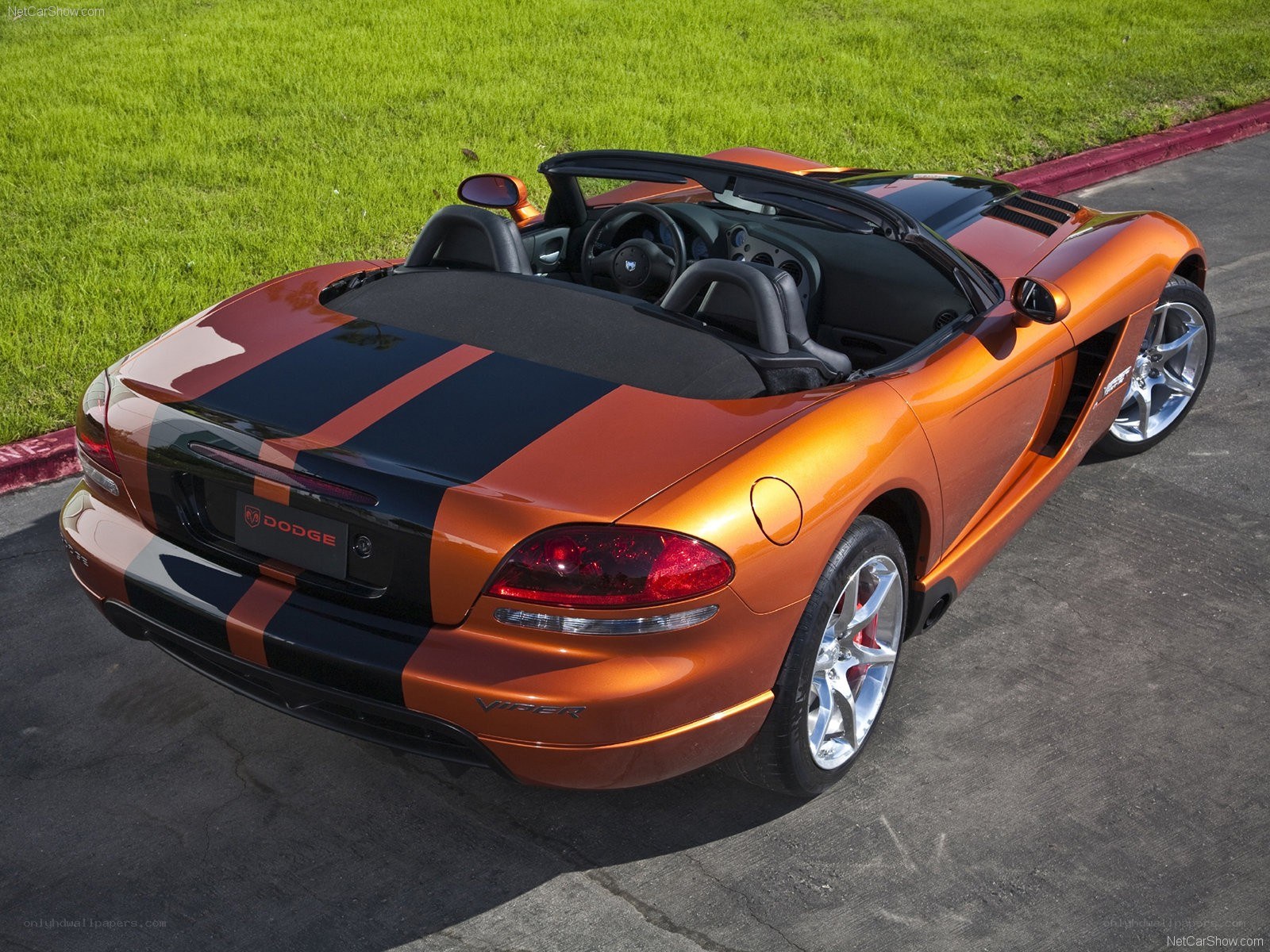 Orange Dodge Viper convertible