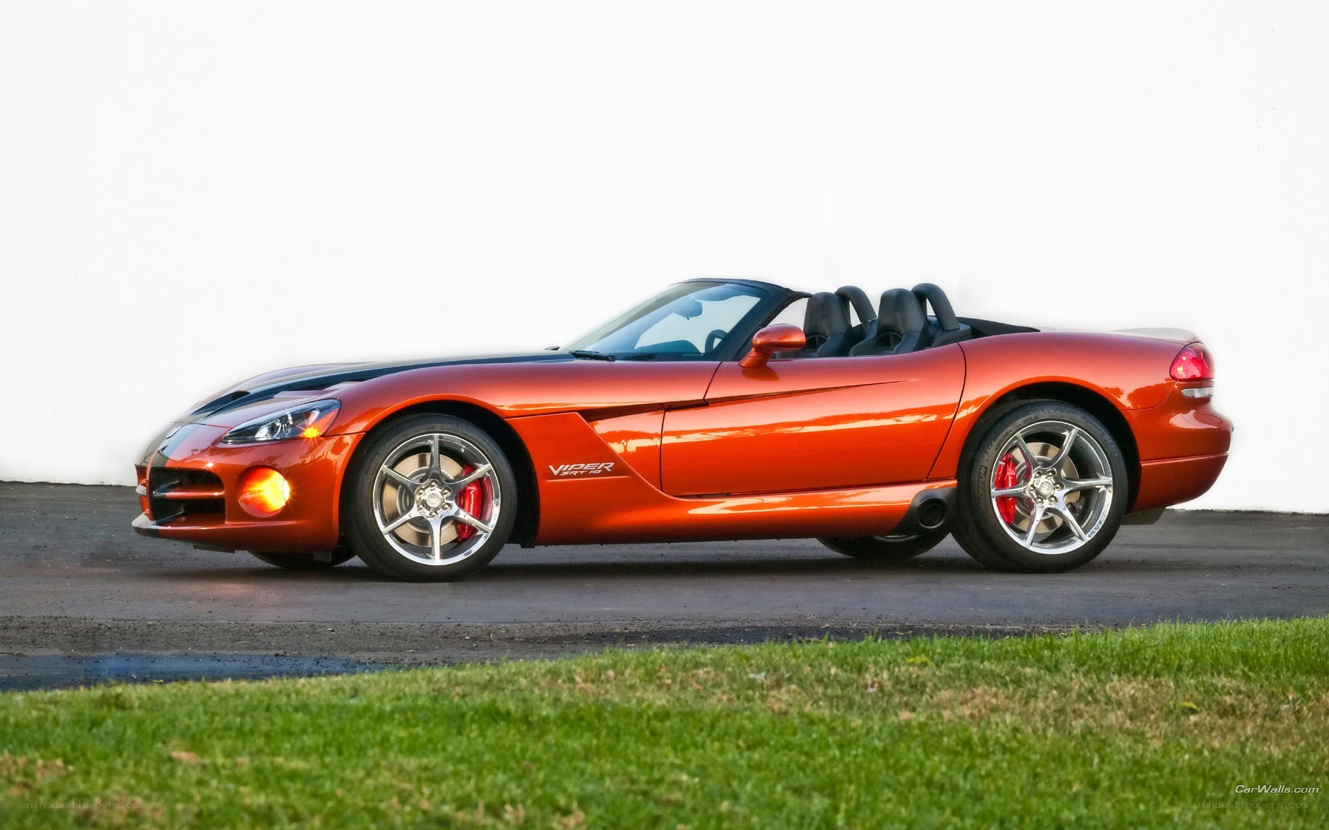 Orange Dodge Viper convertible