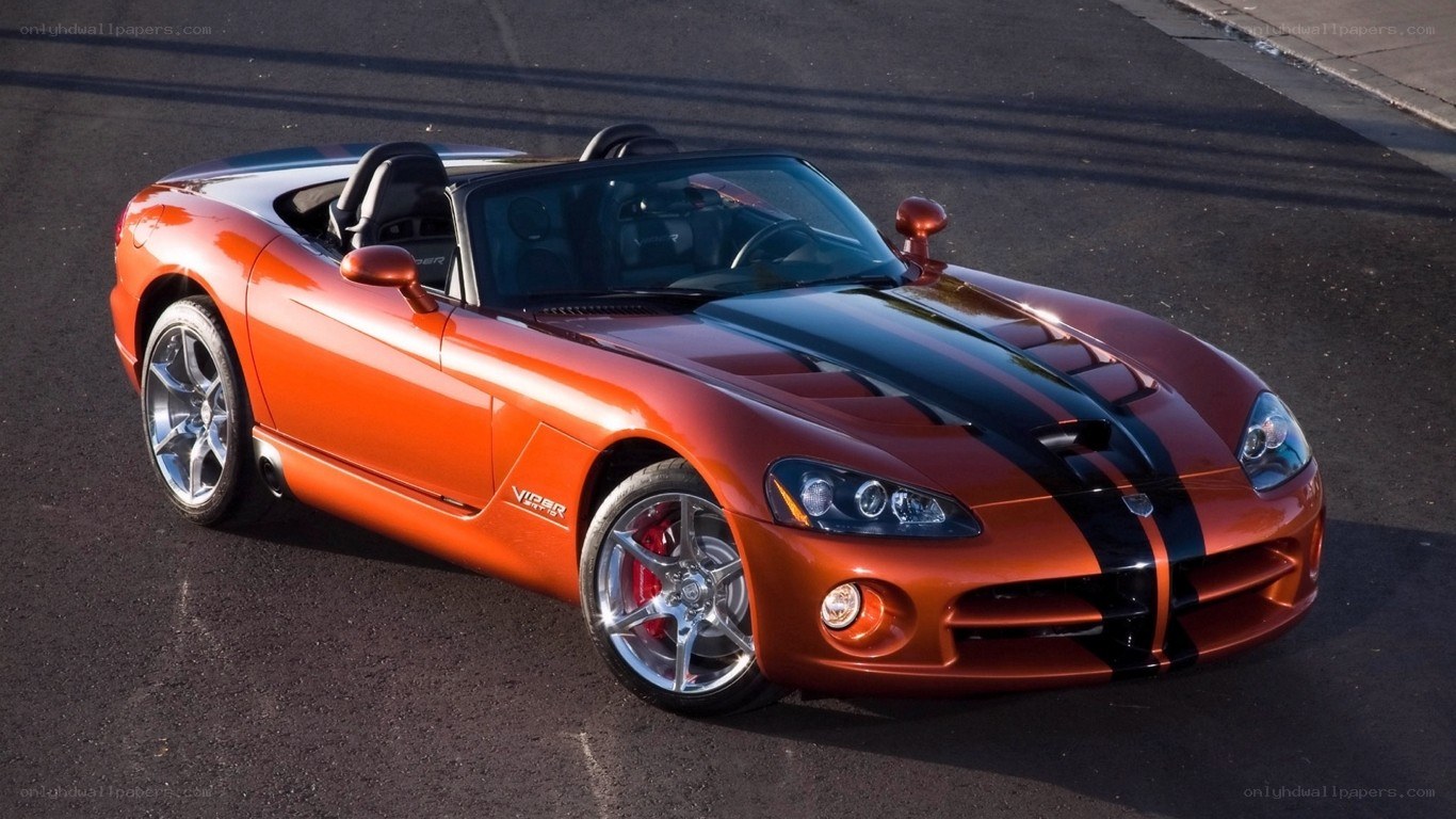 Orange Dodge Viper convertible