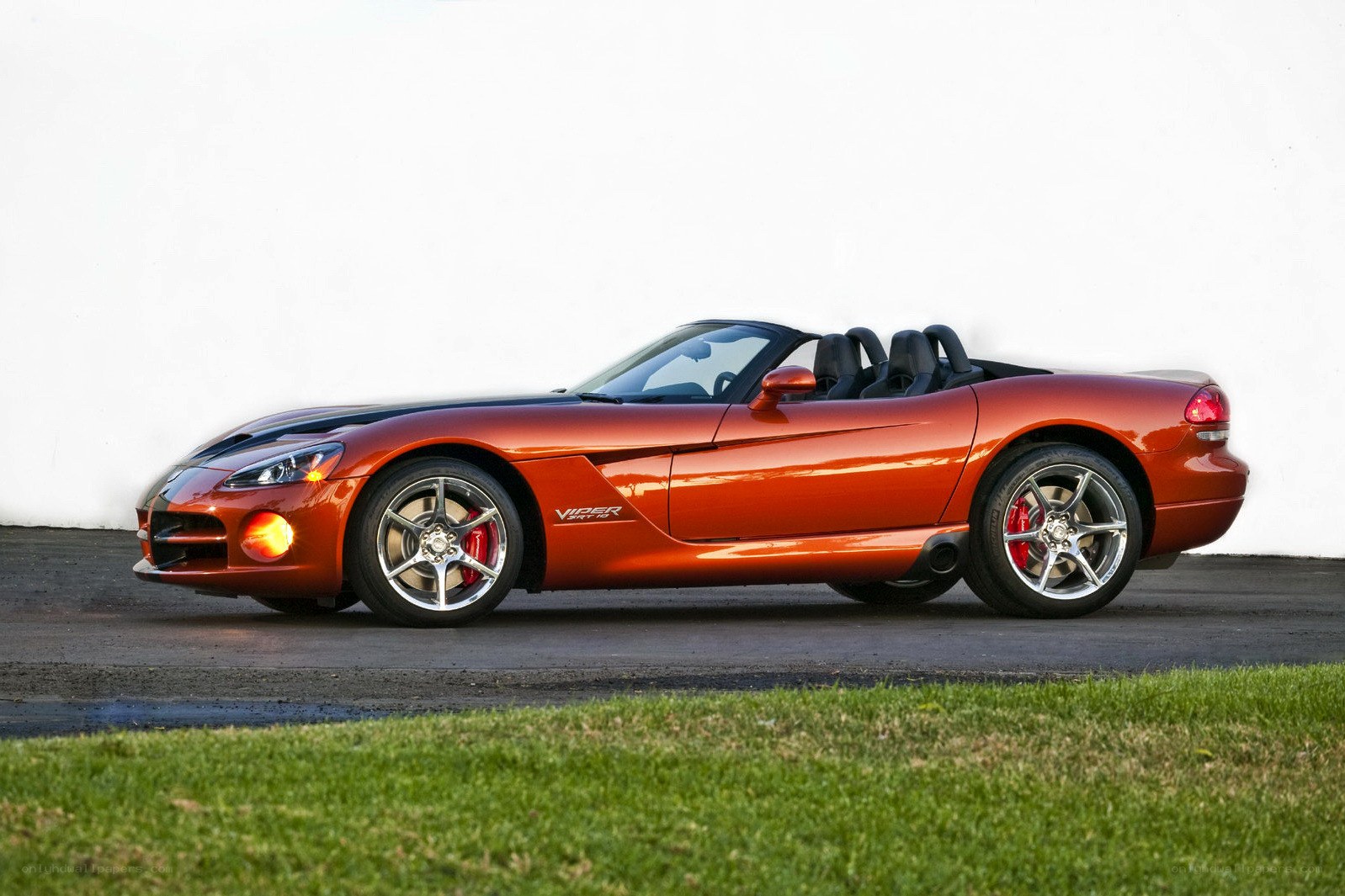 Orange Dodge Viper convertible