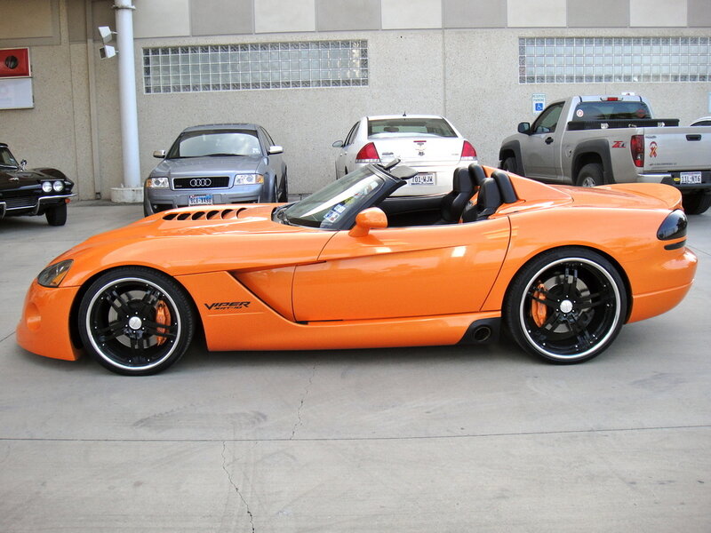 Orange Dodge Viper convertible