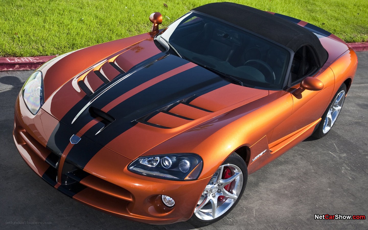 orange dodge viper convertible