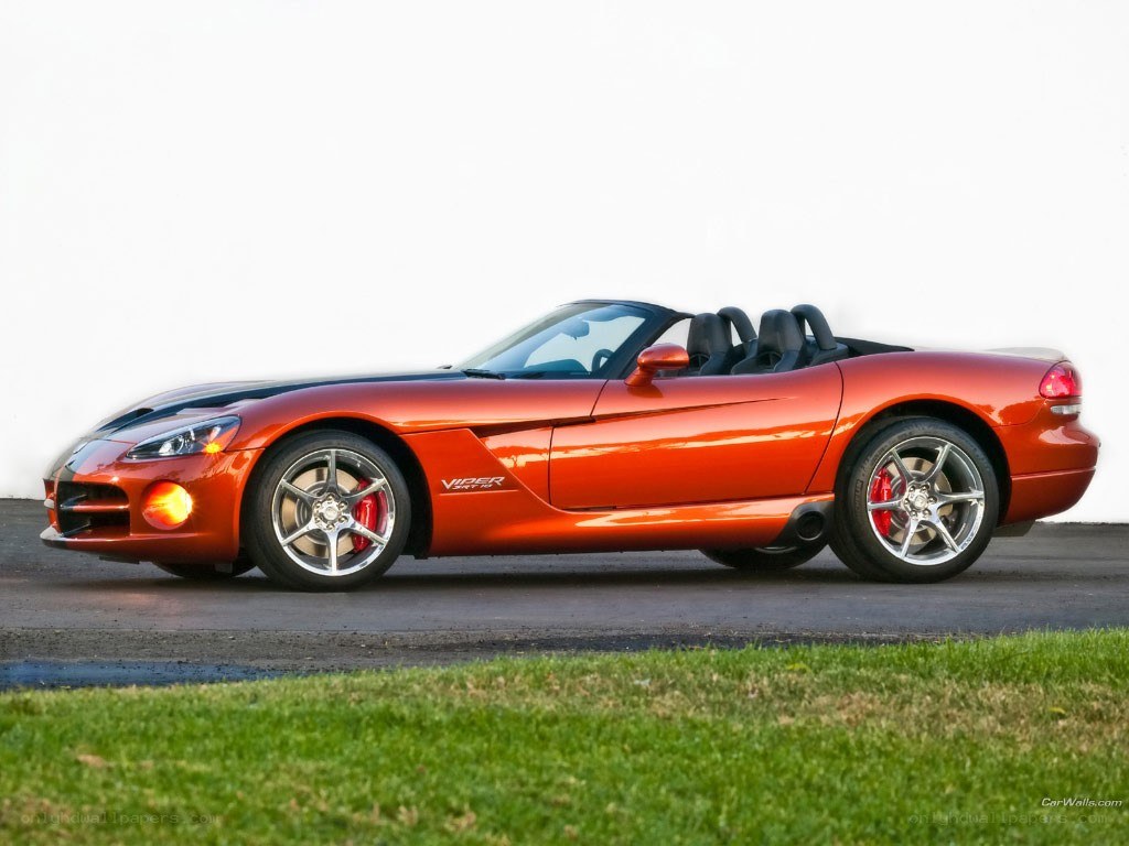orange dodge viper convertible