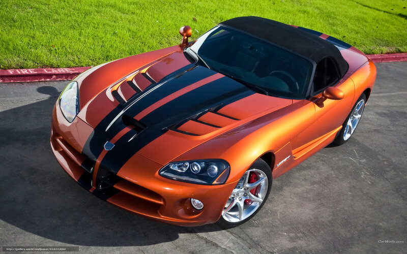 orange dodge viper convertible
