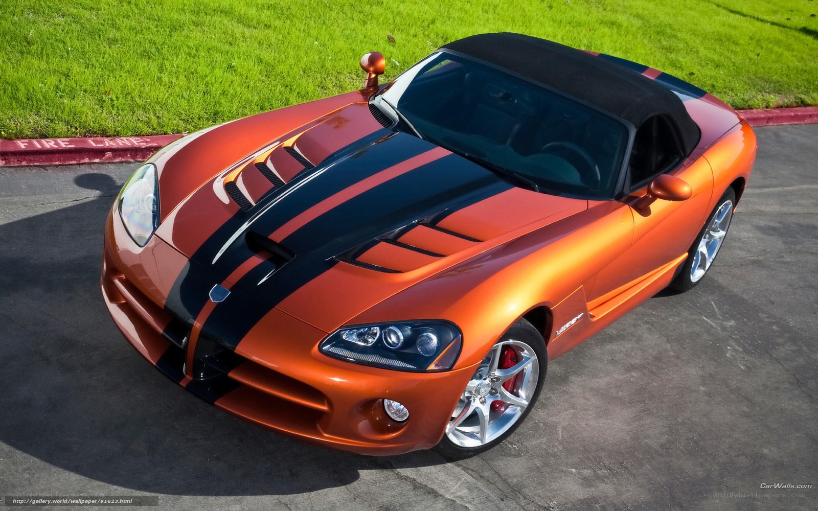 orange dodge viper convertible