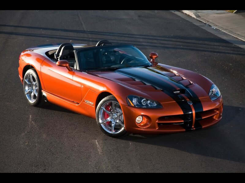 Orange Dodge Viper sports car