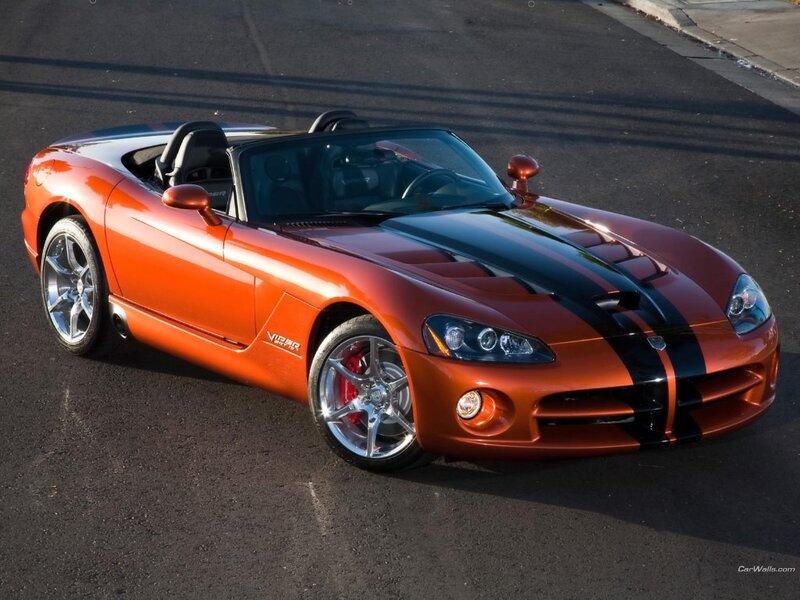 Orange Dodge Viper sports car