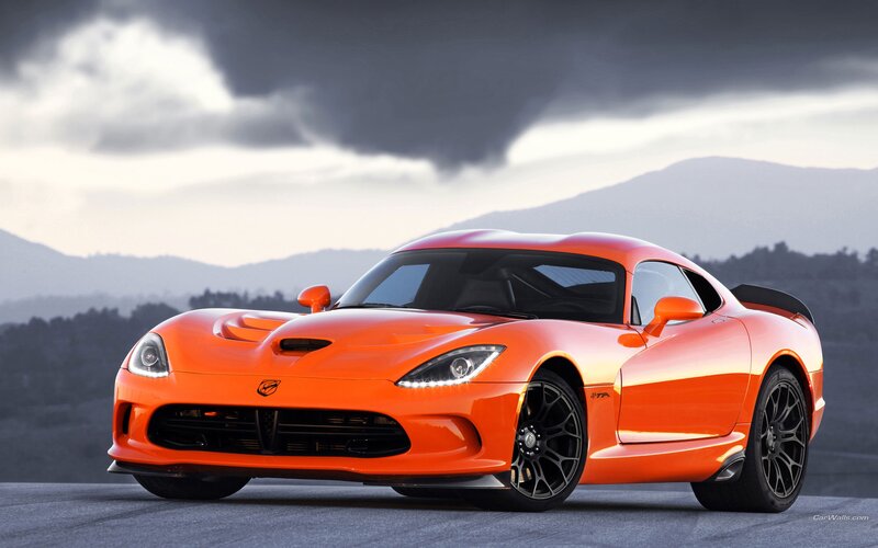 Orange Dodge Viper sports car