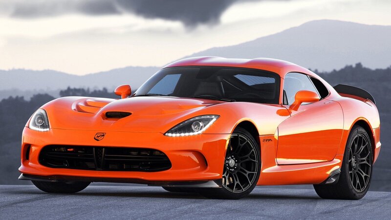 Orange Dodge Viper sports car