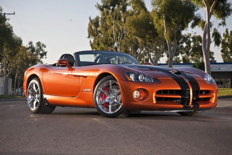 Orange Dodge Viper sports car