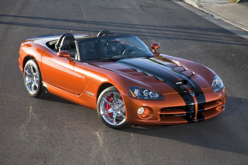 Orange Dodge Viper sports car