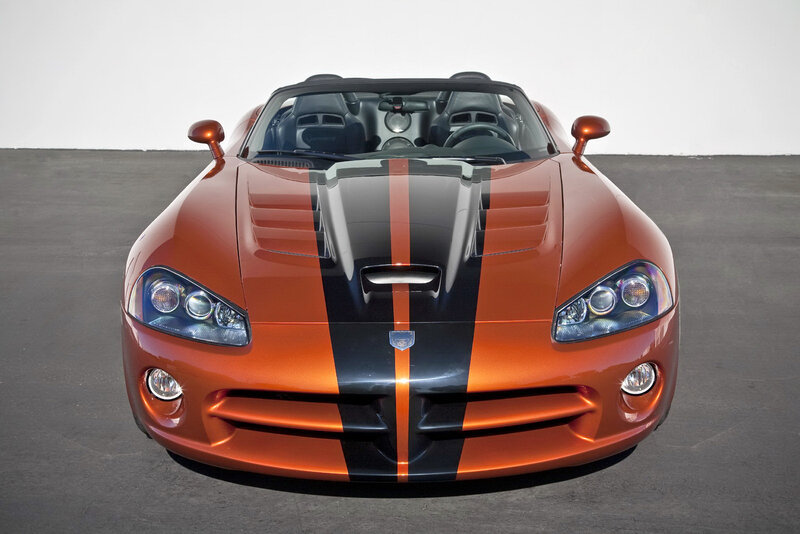 Orange Dodge Viper sports car